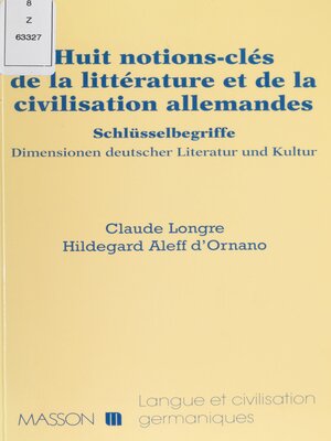 cover image of Huit notions clés de la littérature et de la civilisation allemandes